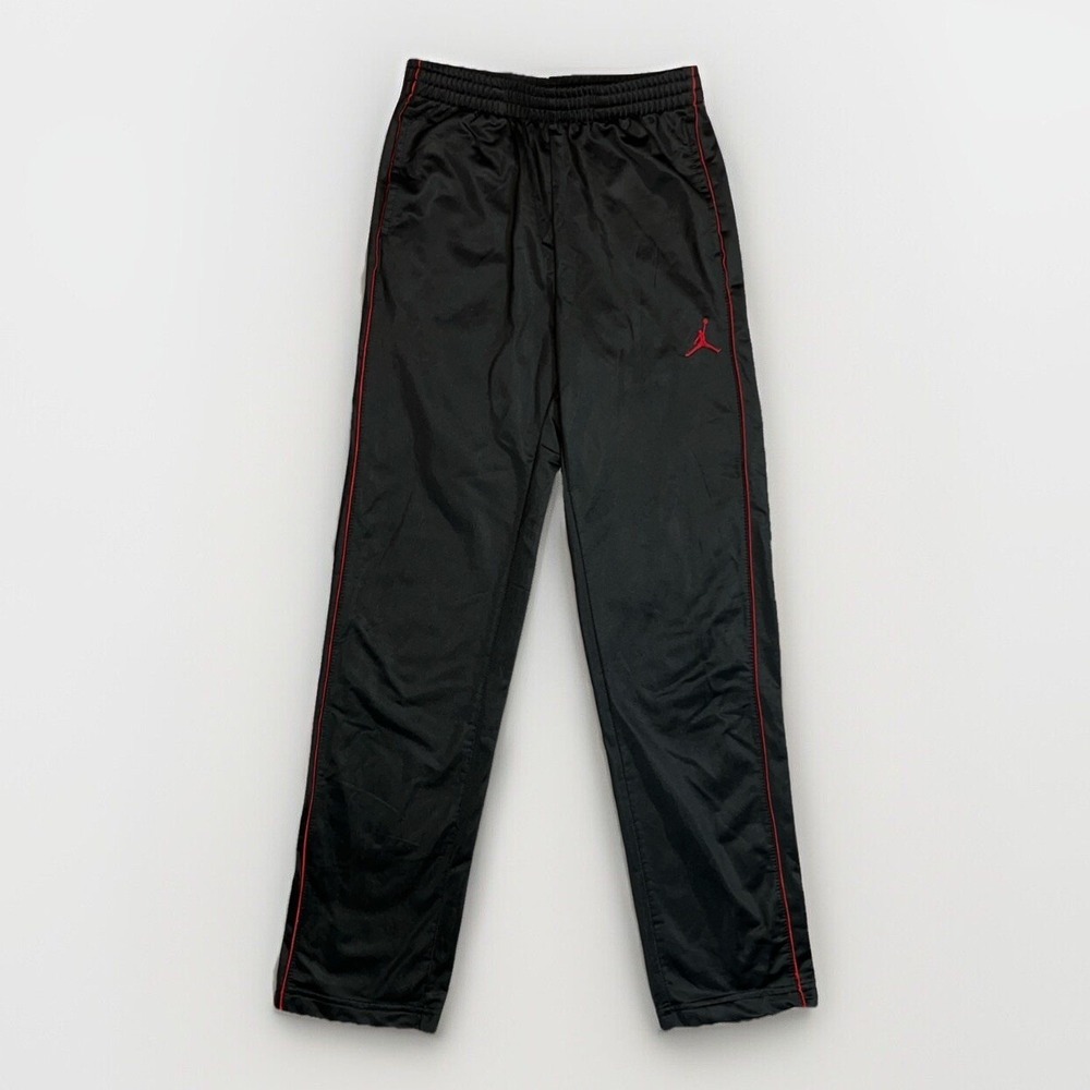 Jordan Boys Black Red Piping Track Pants Jumpman Logo Size Large L 12-13Y 617845
